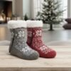 Pack CozyWinter – 2 paires de Chaussettes de Noël Chauffantes USB – Cadeau Cocooning pour Pieds Toujours Froids